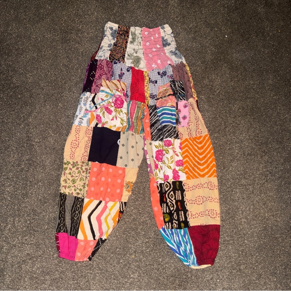 Patchwork Boho Harem Pants in Multicolor